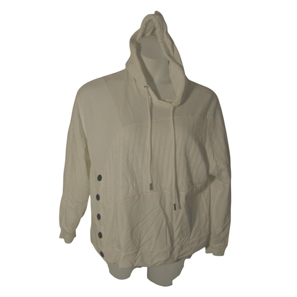 Cabi L White Hooded Sweatshirt Hoodie